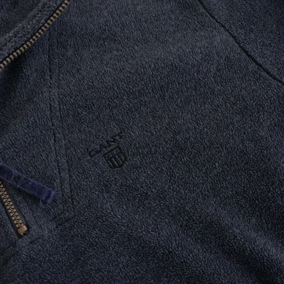 VTG Gant L.A. Brand Graphite  Gray Fleece Half Zip Pullover Sweater Size Medium - Picture 10 of 10